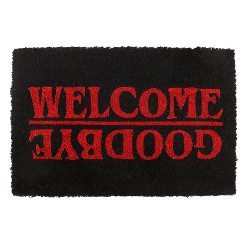 Black Welcome Goodbye Doormat