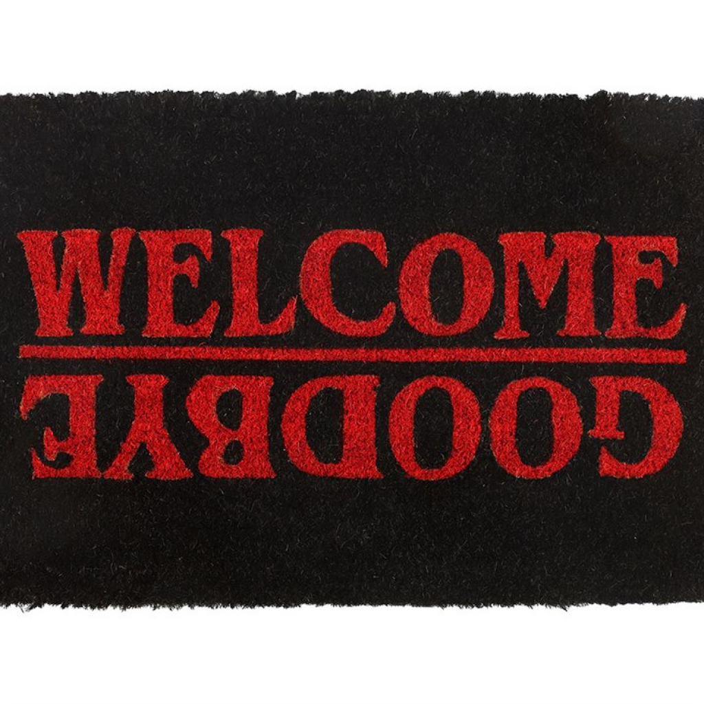 Black Welcome Goodbye Doormat