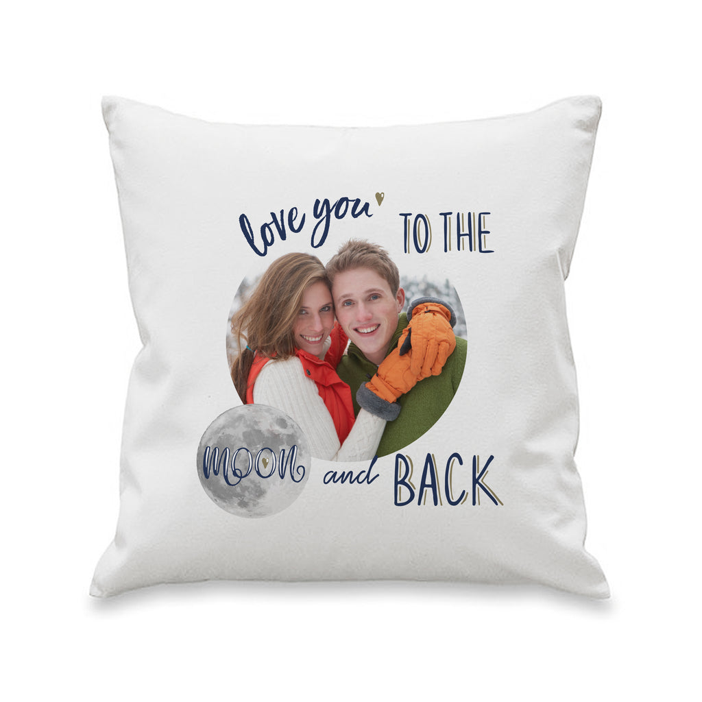 Personalised Moon & Back Photo Upload Cushion