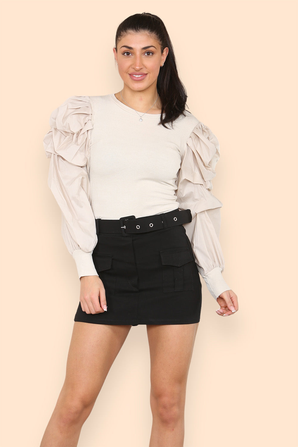 Belted Cargo Skirts Shorts