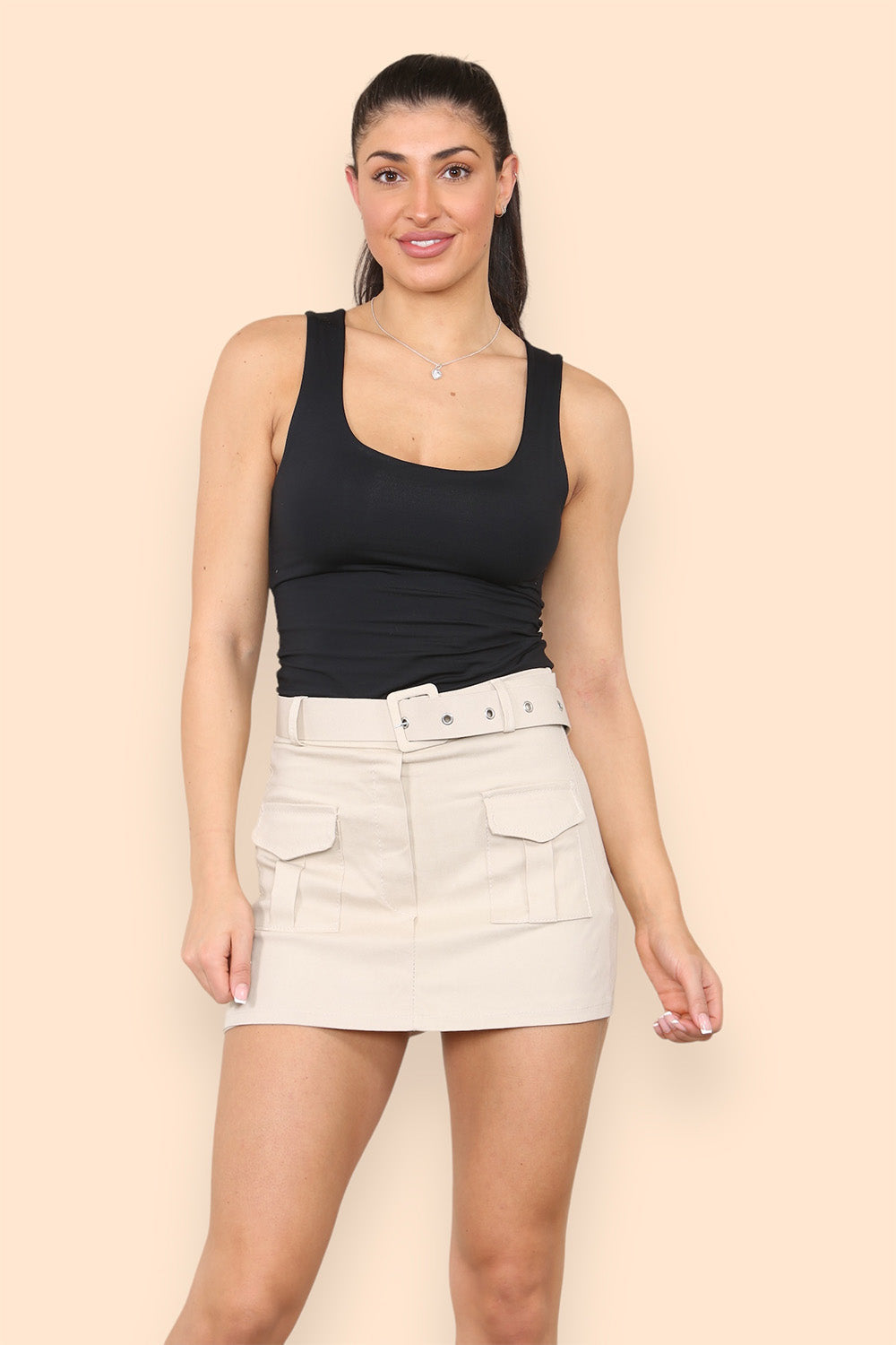 Belted Cargo Skirts Shorts