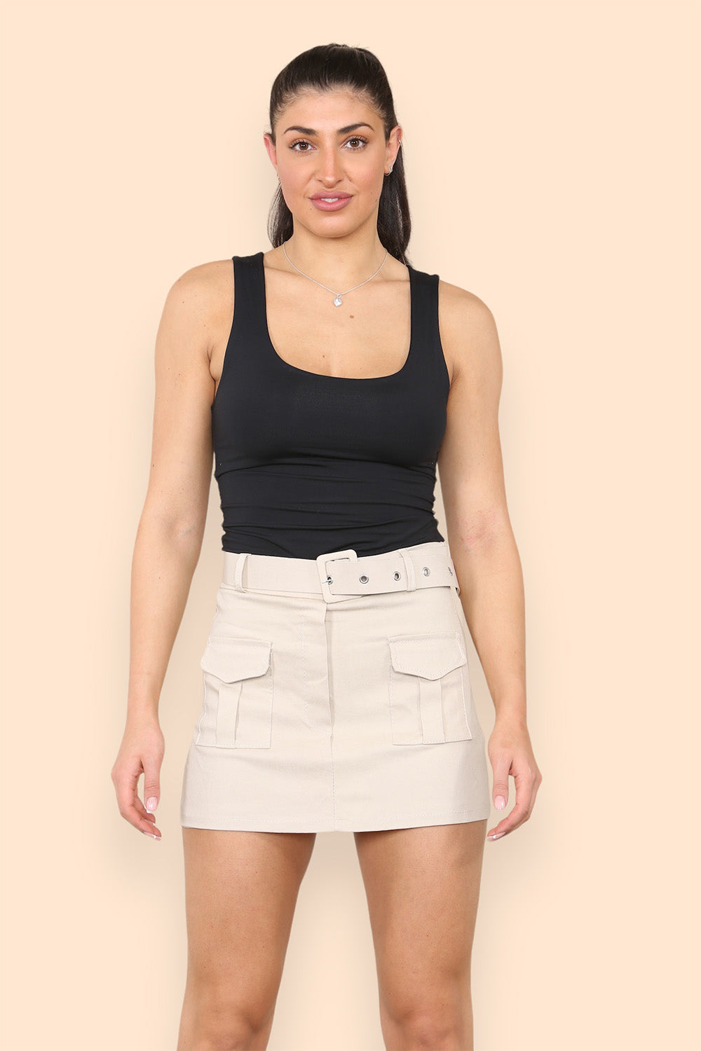 Belted Cargo Skirts Shorts