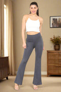 High Waisted Wide Leg Flared Trousers