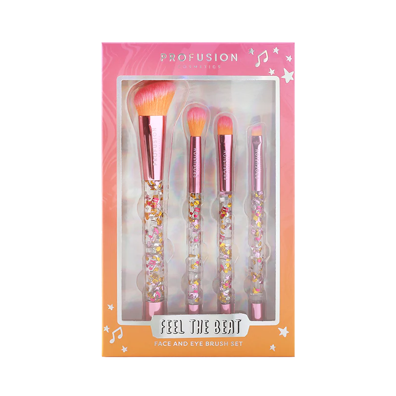 IT'S A VIBE | FEEL THE BEAT 4 PC FACE & EYE BRUSH SET