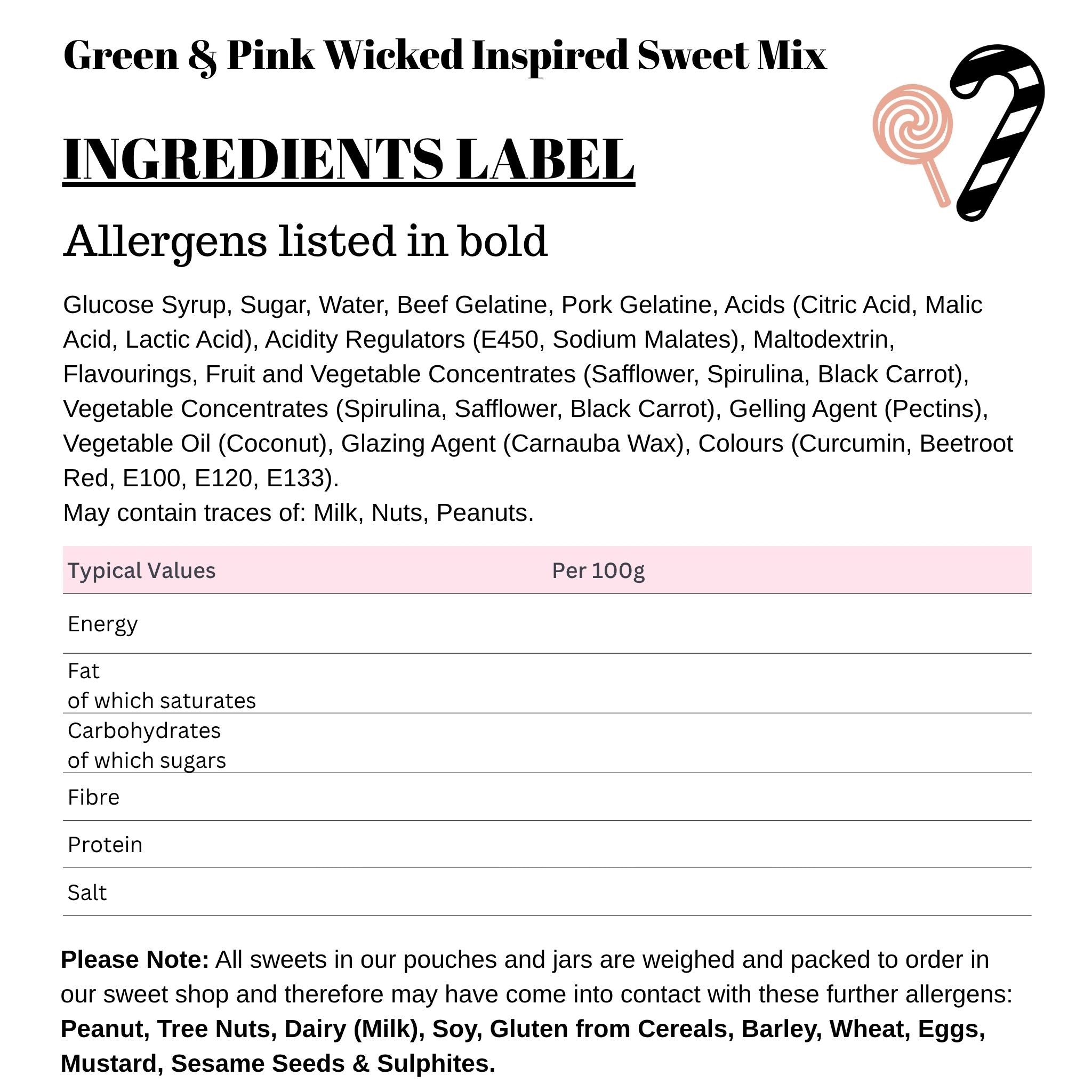 Green & Pink Wicked Inspired Sweet Mix