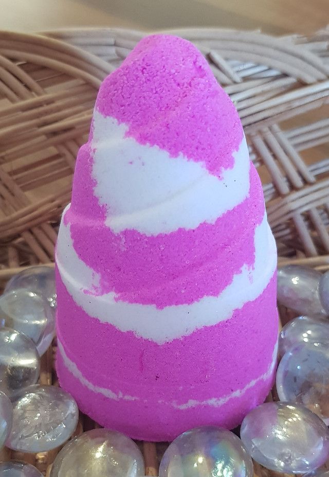 Jelly Bean Horn Bath Bomb (Pink And White)