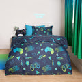Neon Gaming Honeycomb Reversible Duvet Cover Set - Green/Blue (Single)