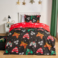 Christmas Gaming Duvet Cover Set - Black  (Single)
