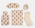 Harry The Highland Cow Print Hot Water Bottle Gift Set - Natural