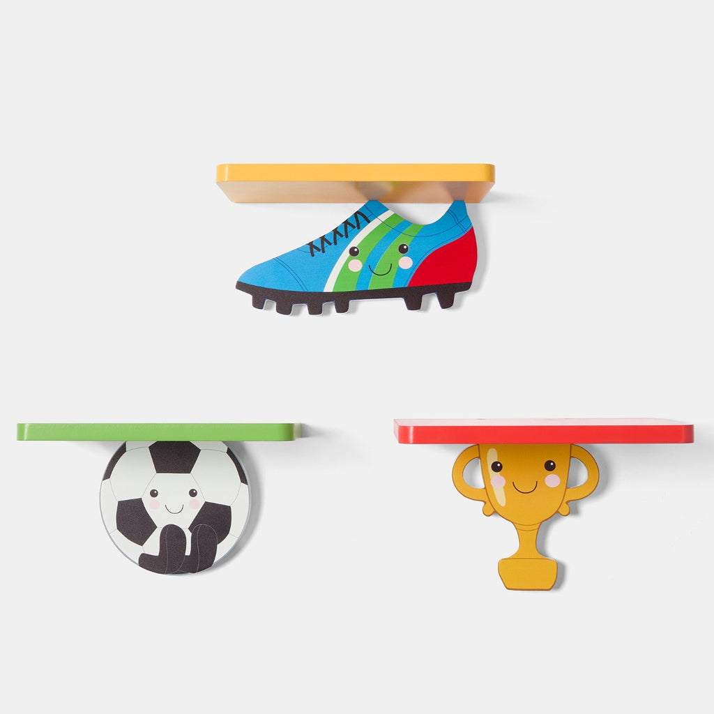 Football Shelves, Multi - 3 Pack