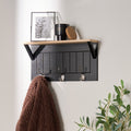 Coat Hook Shelf - Black/Natural/White