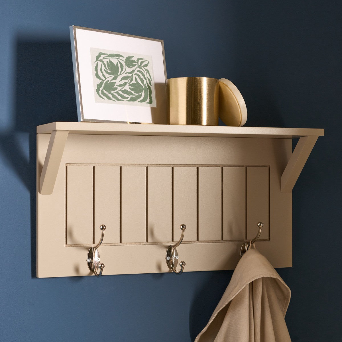 Coat Hook Shelf - Black/Natural/White