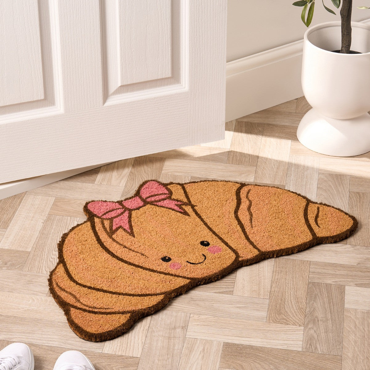 Bow Croissant Shaped Coir Mat - Natural