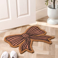 Bow Shaped Coir Mat - Natural/Pink