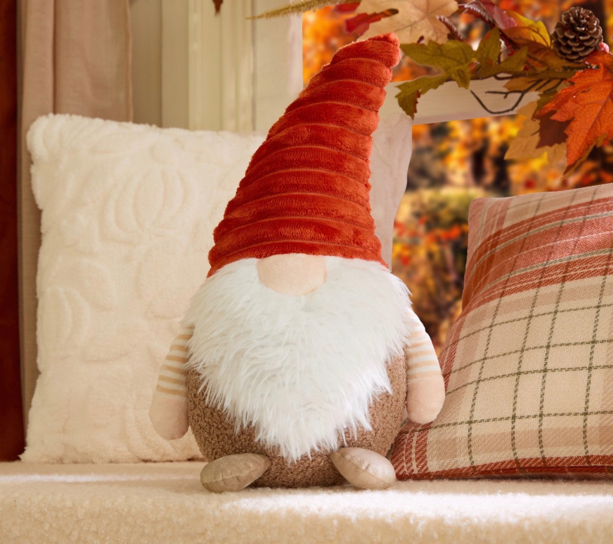 Rusty the Autumnal Gonk Cushion - Rust/Beige