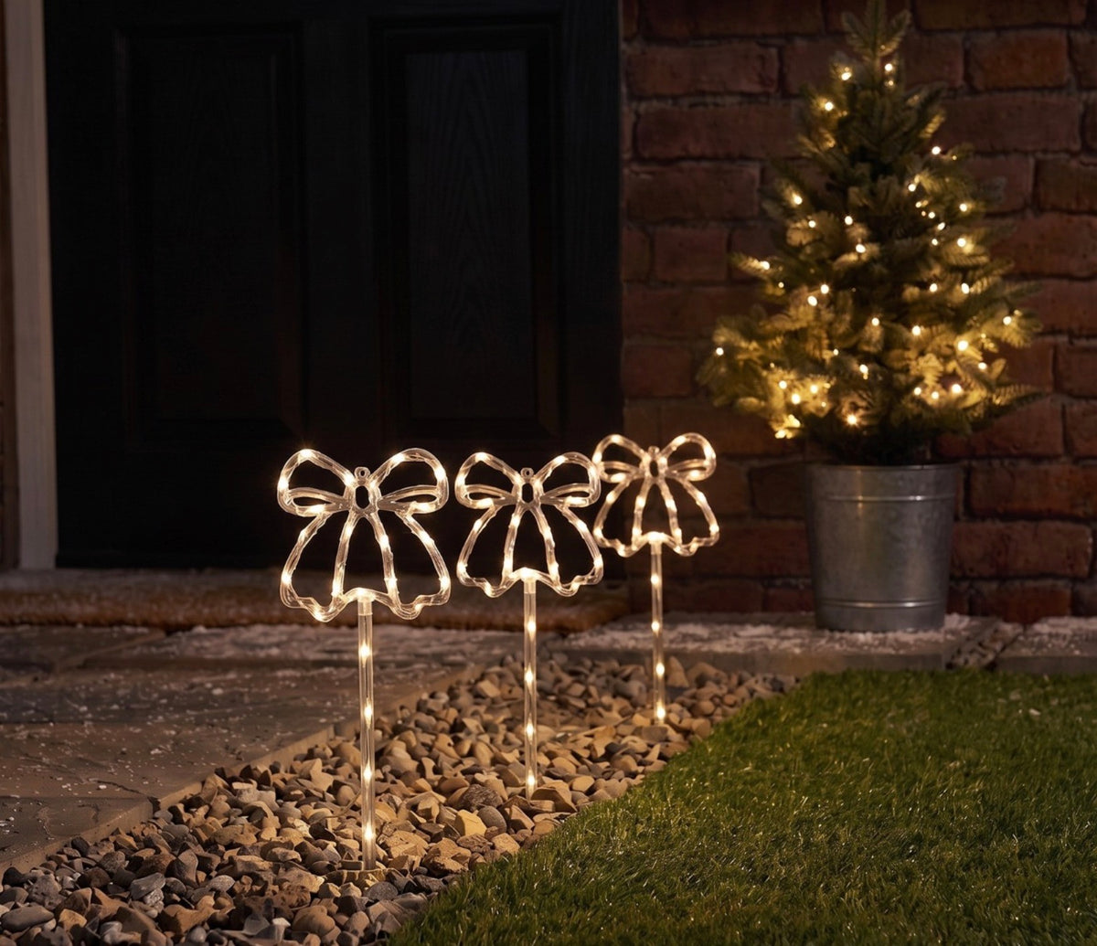 3 Pack Bow Stake Lights - Warm White