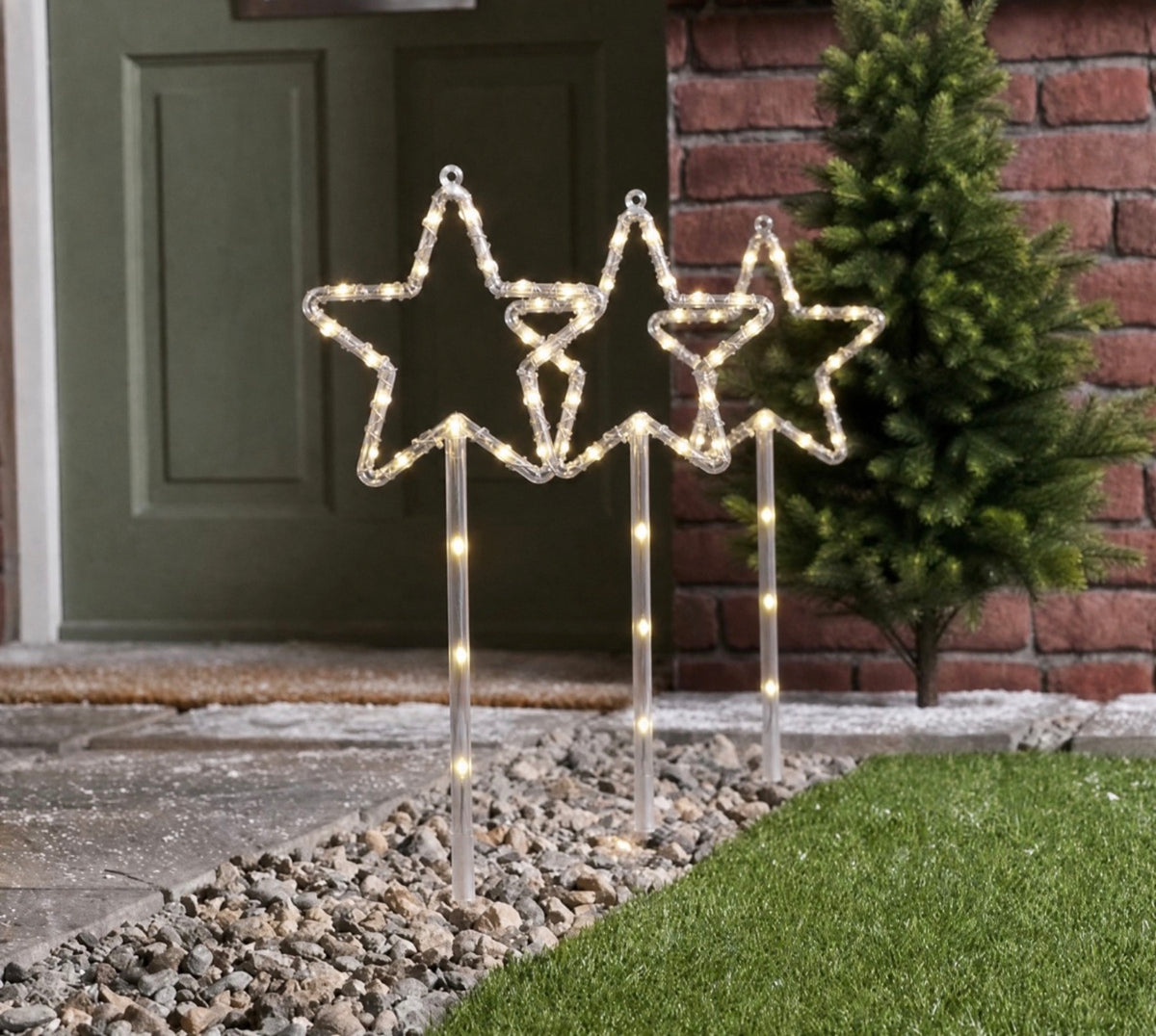 3 Pack Star Stake Lights - Warm White