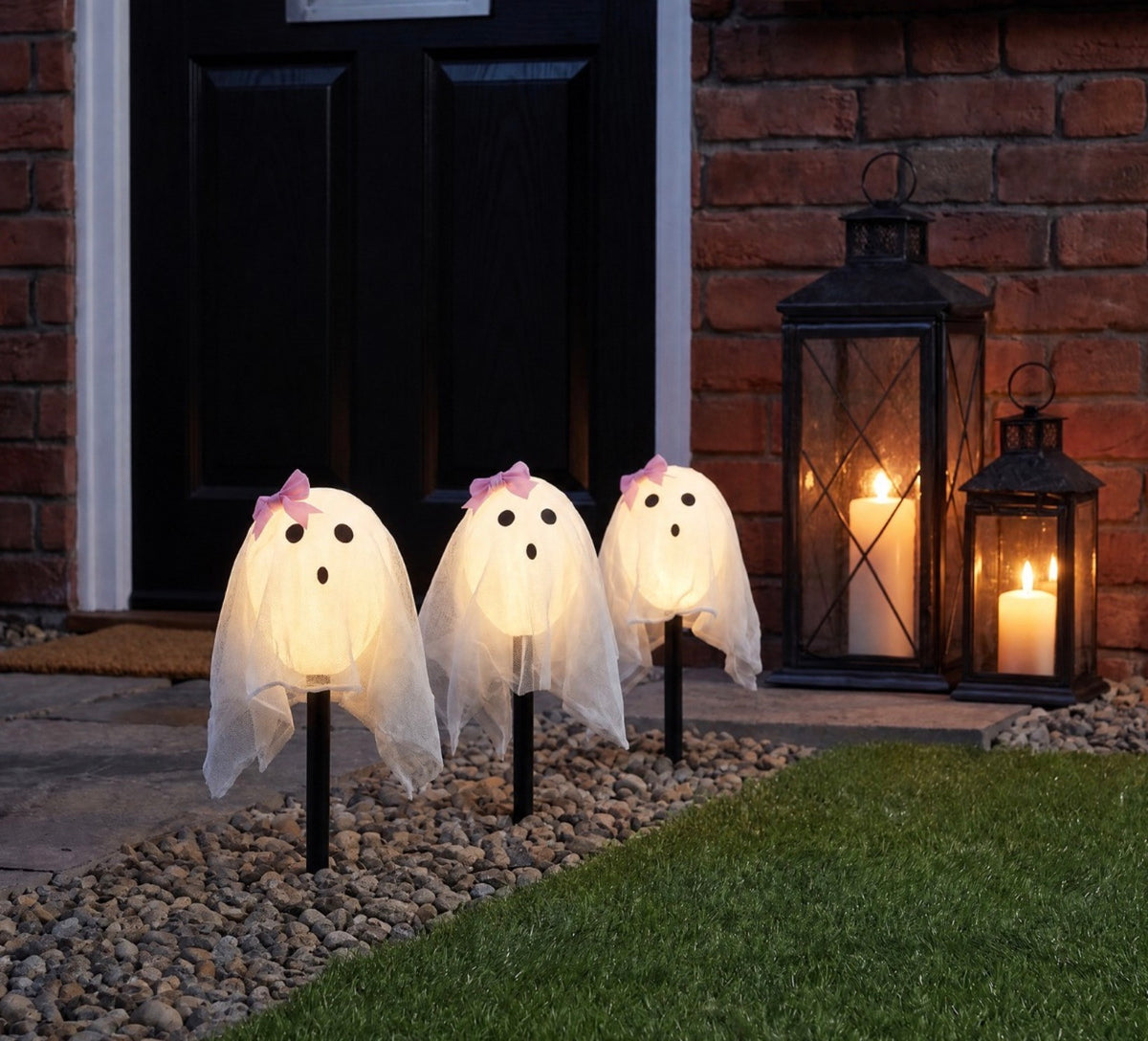 3 Pack Ghost Stake Lights - White