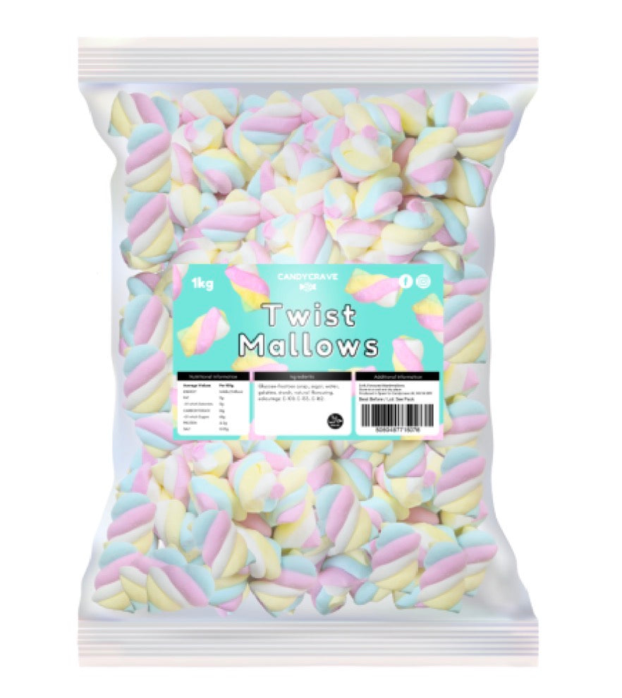 Candycrave Small Twist Marshmallows 1kg