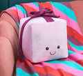 Bow Present Shaped Cushion - Pink/Burgundy