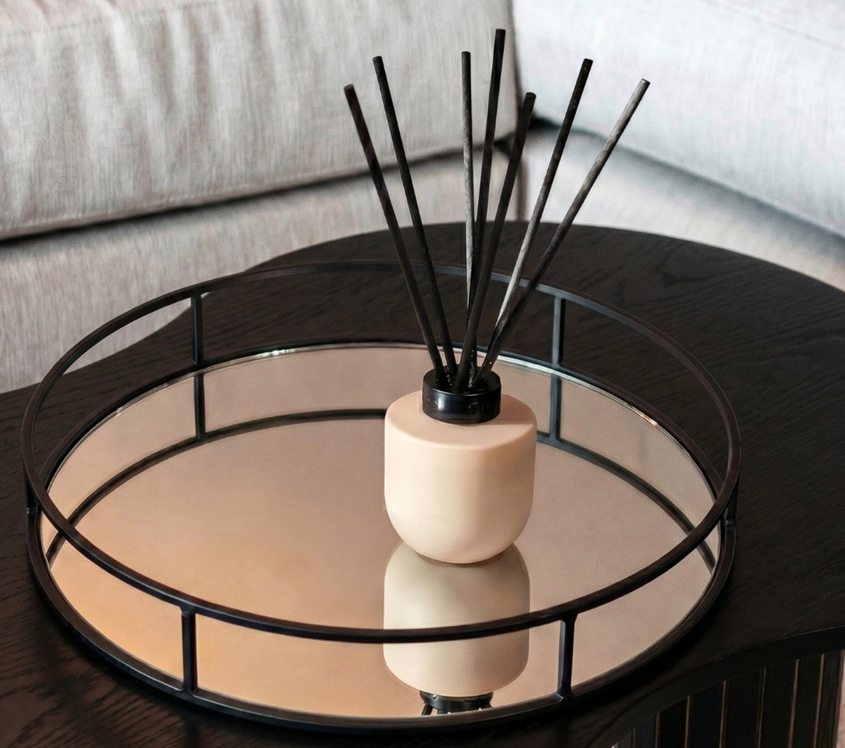 Round Mirrored Tray