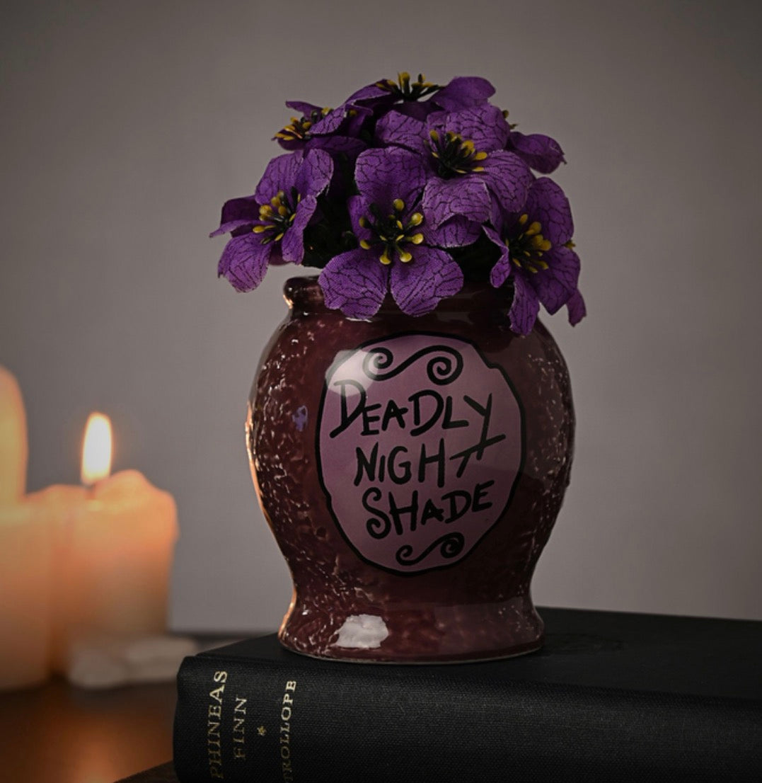 The Disney Nightmare Before Christmas Planter with Faux Plant - Deadly Nightshade
