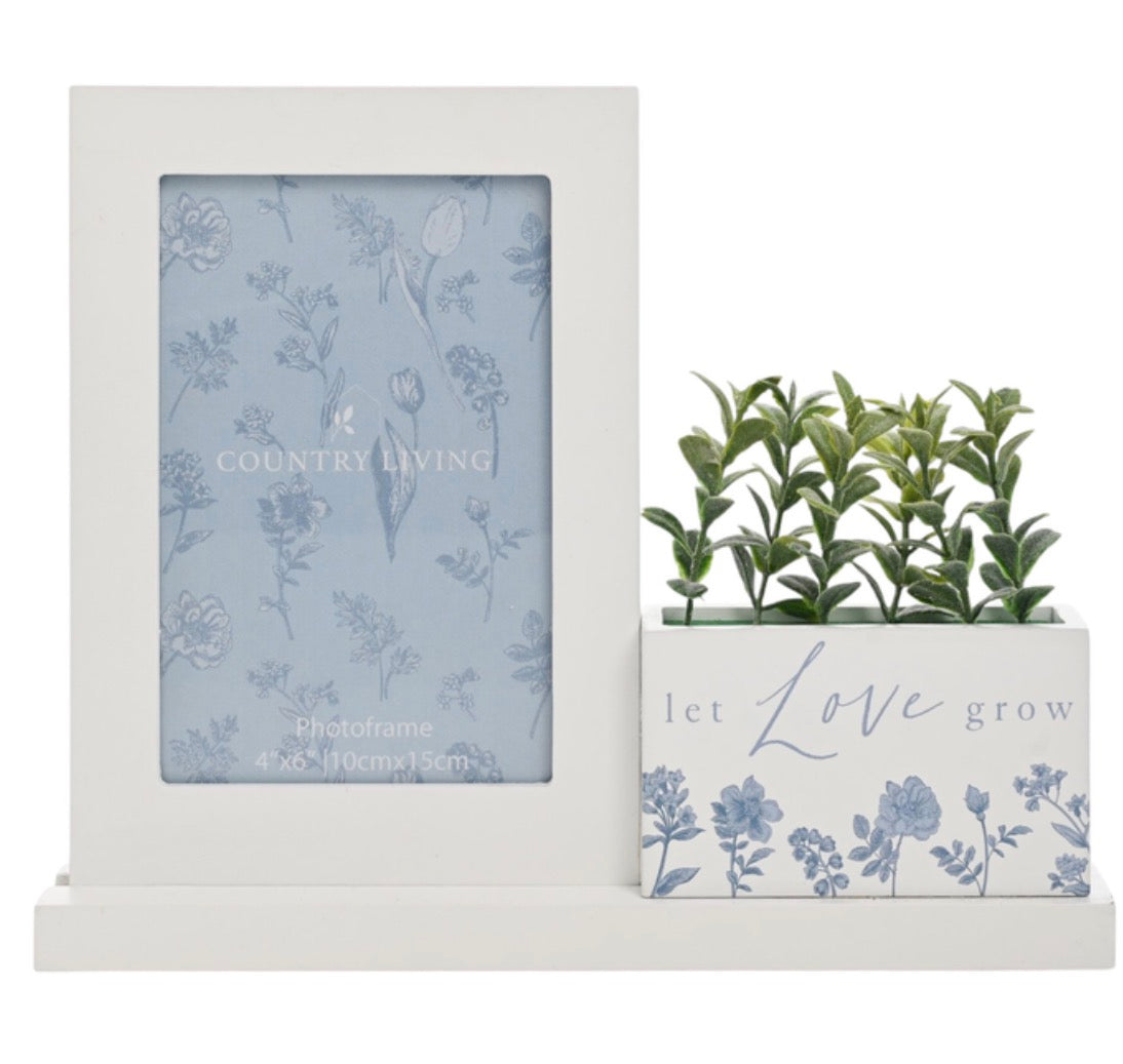 Country Living "Grow" Wooden Photo Frame And Planter