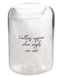 Feather glass tea light holder