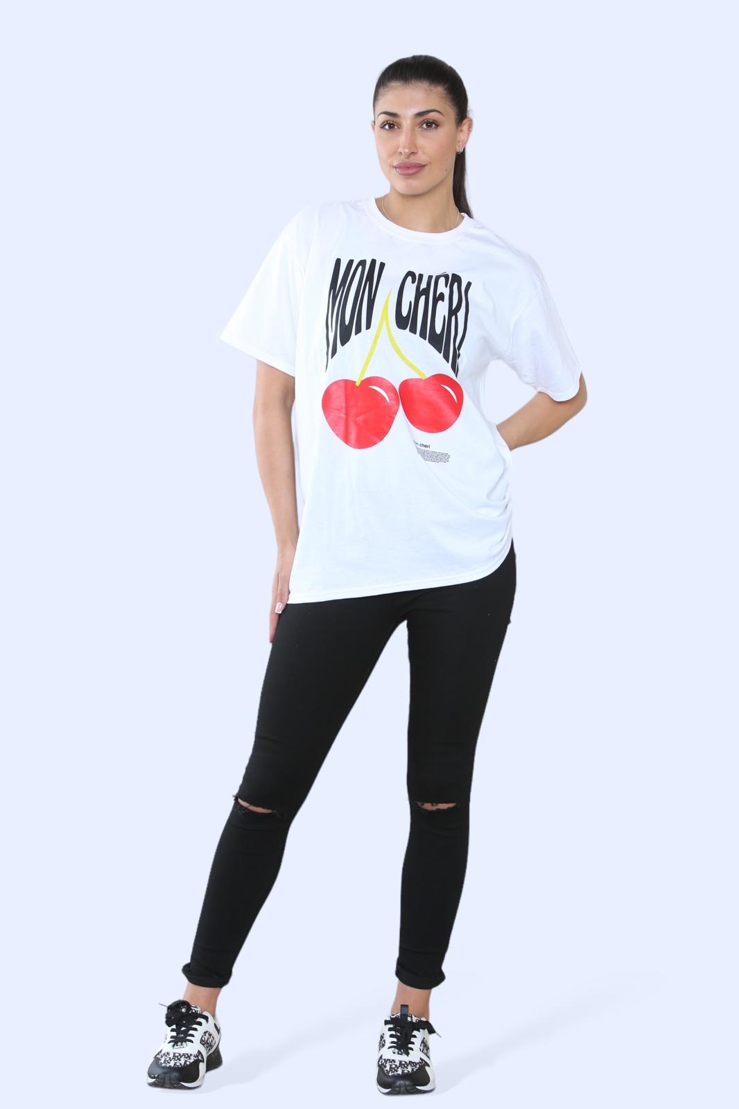 Ladies Mon Cheri  Printed Short Sleeve T-Shirt Top