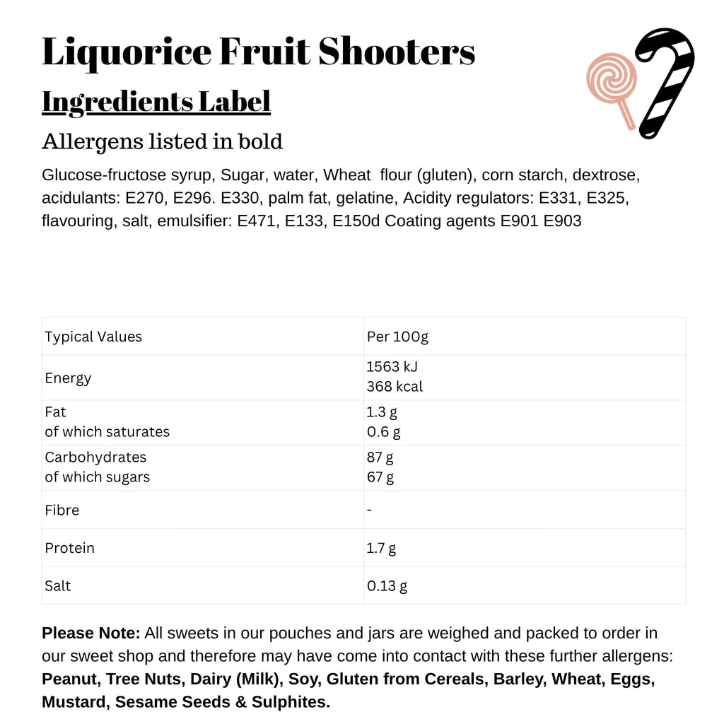 Liquorice Fruit Shooters