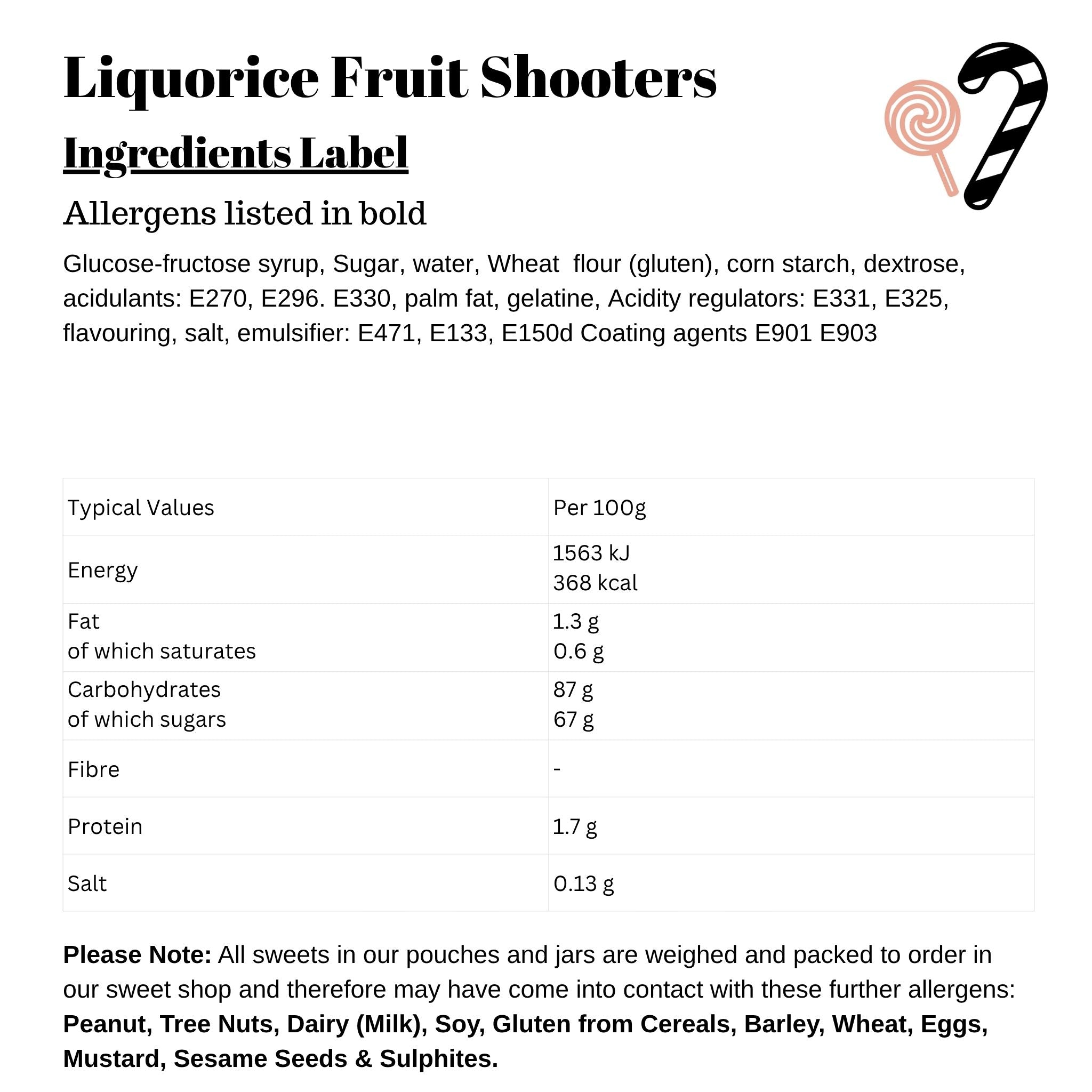 Liquorice Fruit Shooters