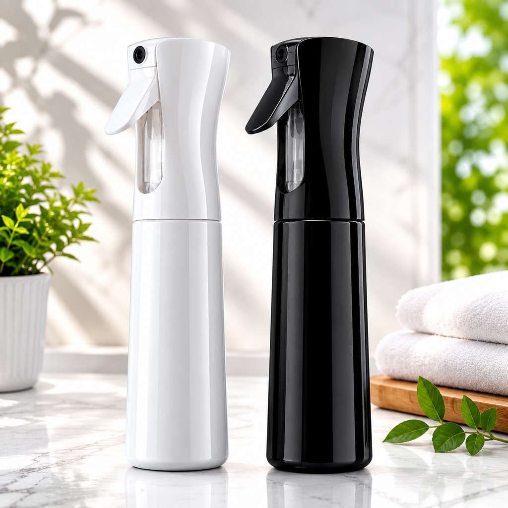 Continuous Mist Spray Bottle – Refillable Fine Mist Water Sprayer for Hair Styling, Plants & Cleaning