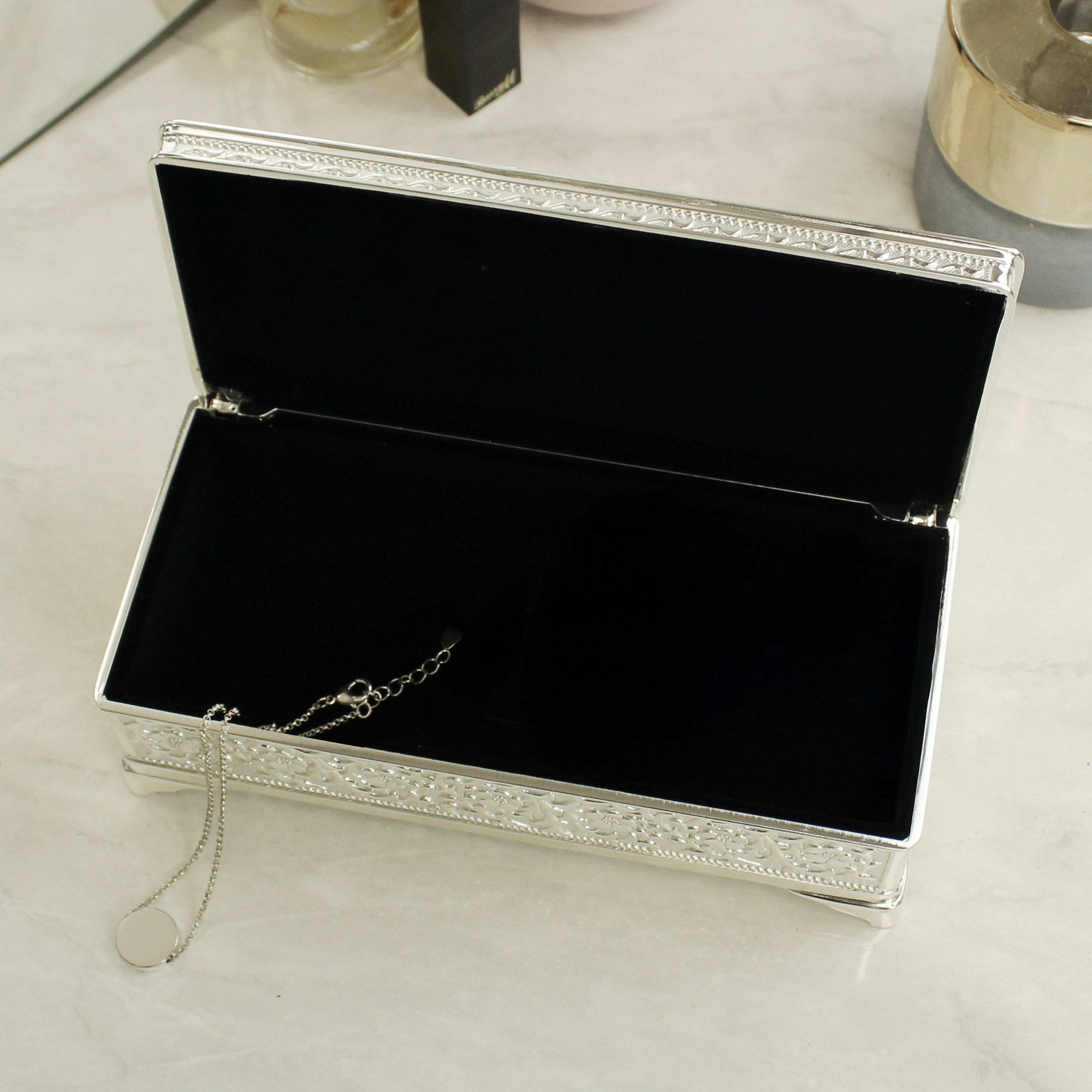 Personalised Silver Plated Jewellery Box