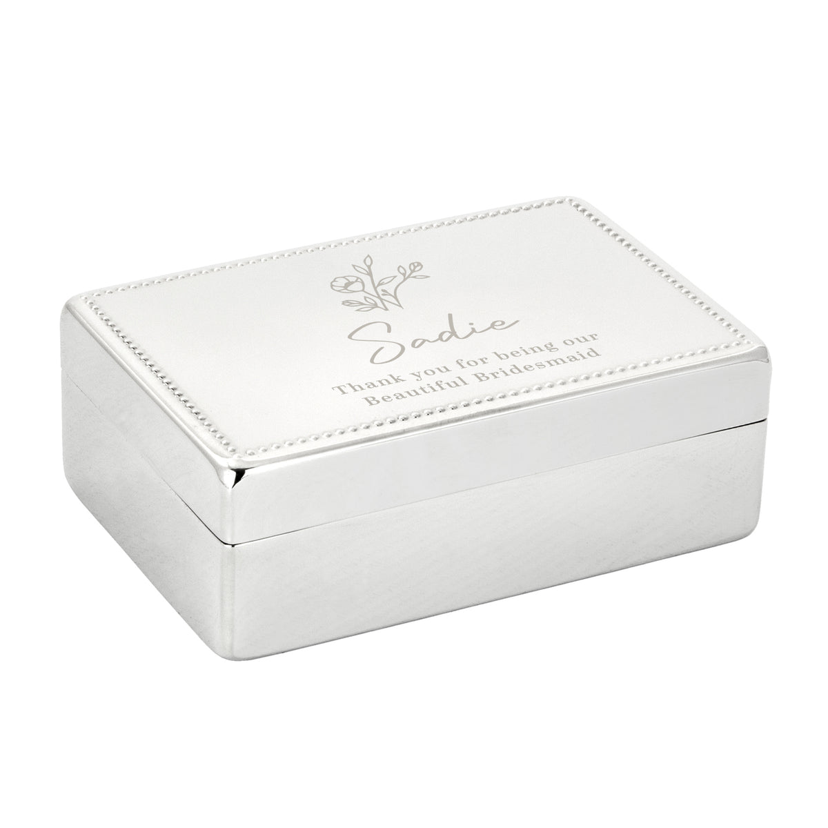 Personalised Floral Small Jewellery Box