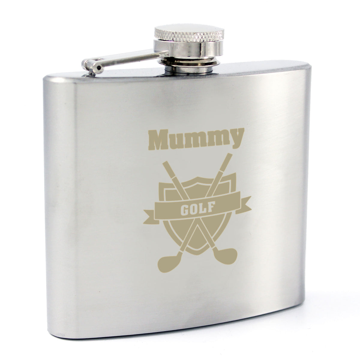 Personalised Golf Crest Hip Flask