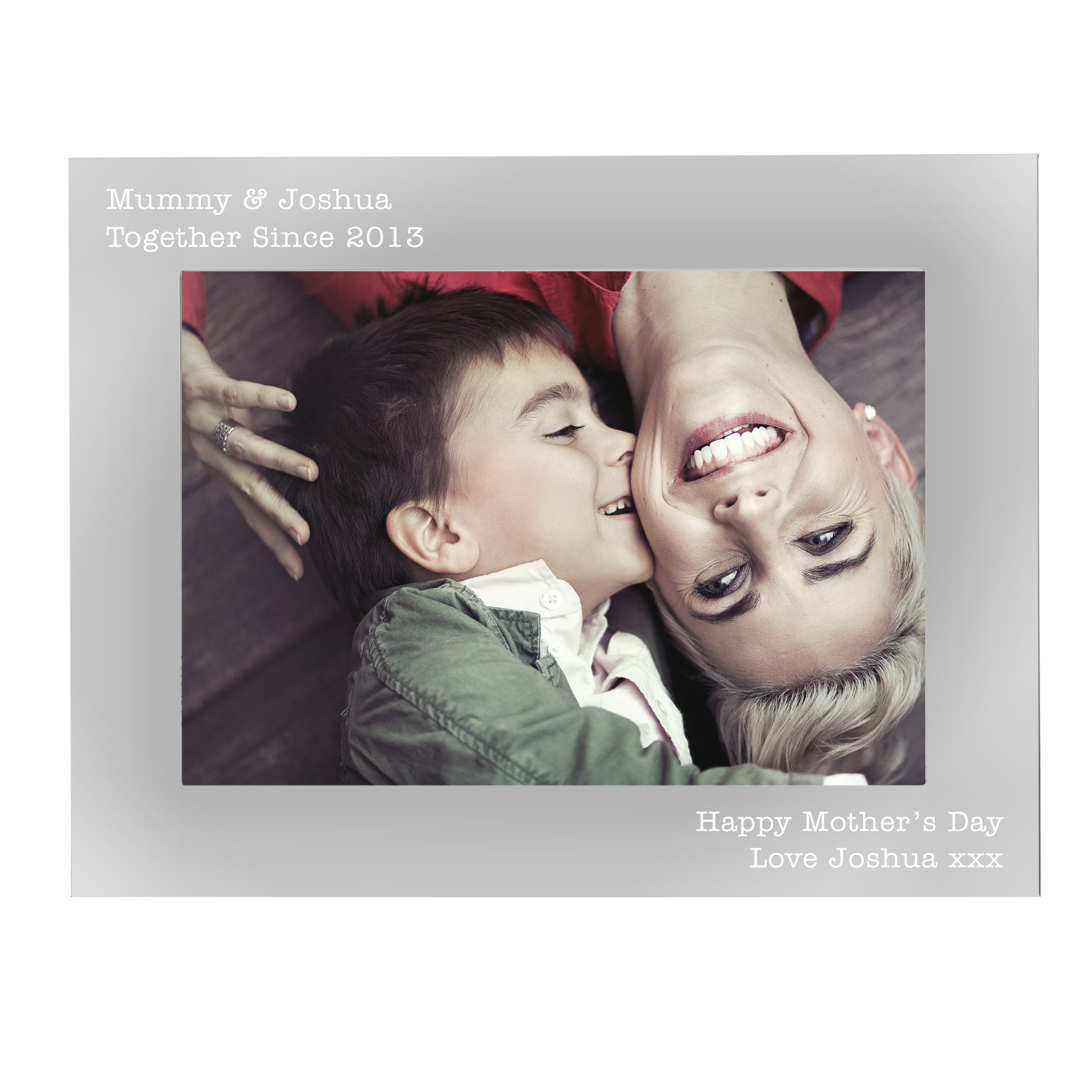 Personalised Free Text 5 x 7 Landscape Silver Photo Frame