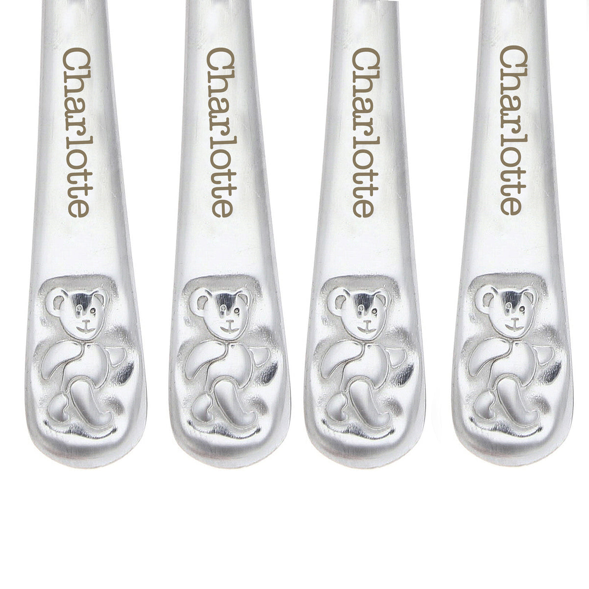 Personalised Teddy 4 Piece Embossed Cutlery Set