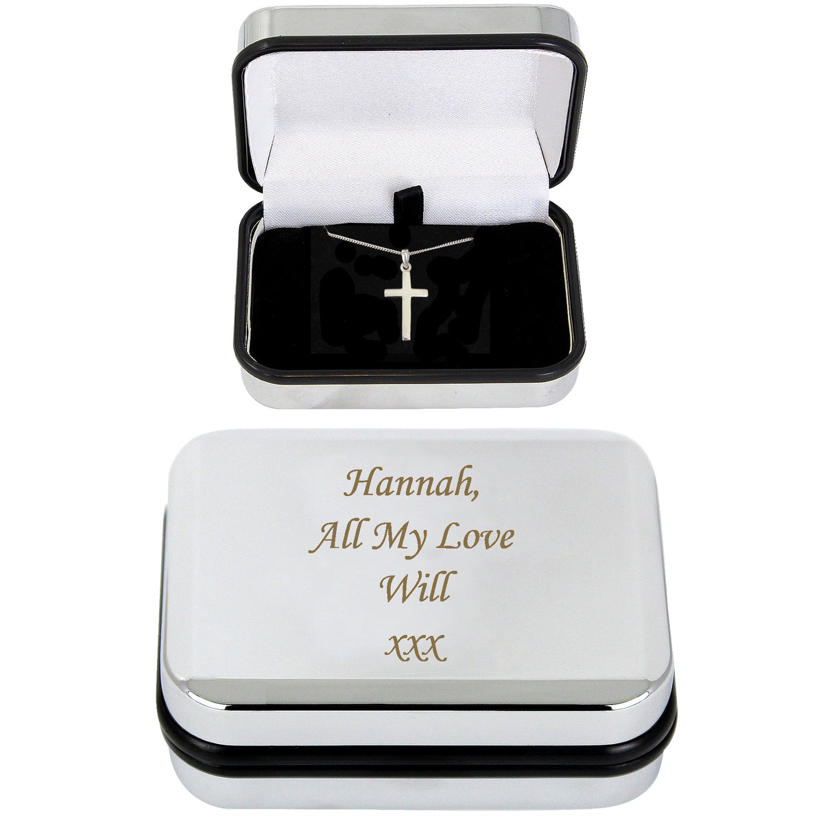 Personalised Box with Cross Necklace