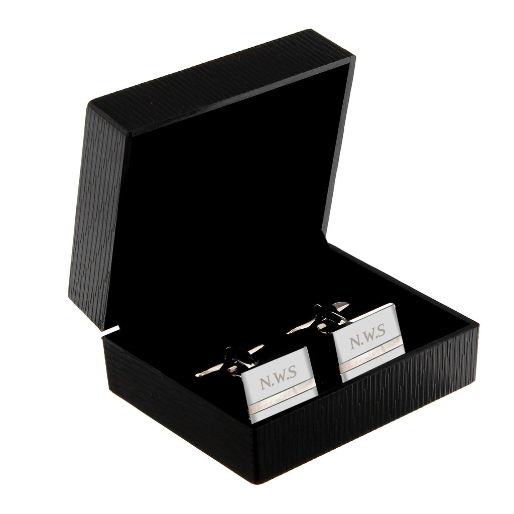 Personalised Mother of Pearl Cufflinks