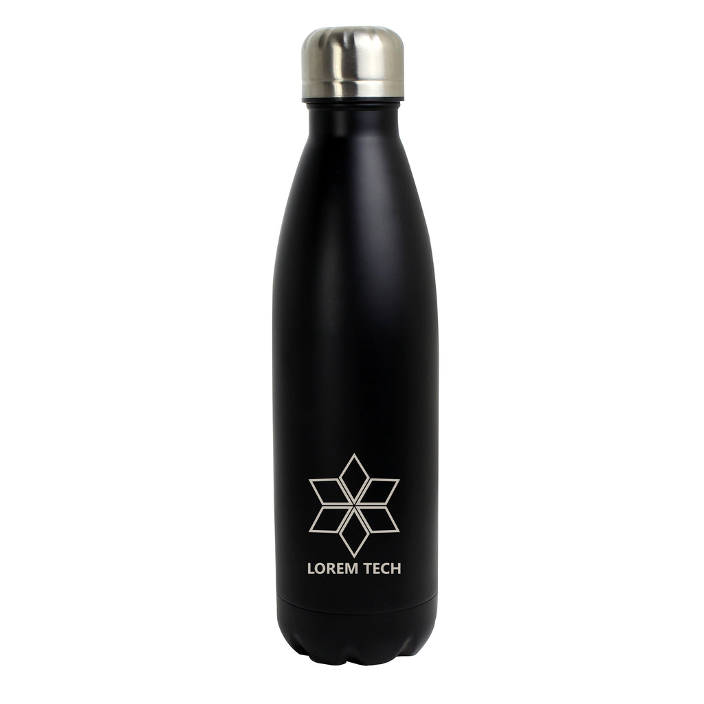 Bespoke Design Black Metal Insulated Drinks Bottle
