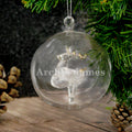 Personalised Name Only Reindeer Glass Bauble