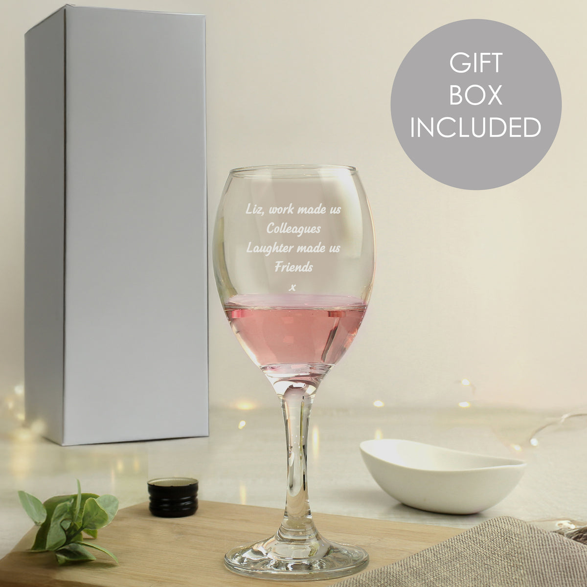 Personalised Any Message Wine Glass
