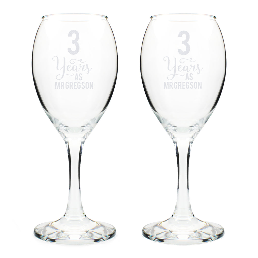 Personalised Years As... Wine Glass Set