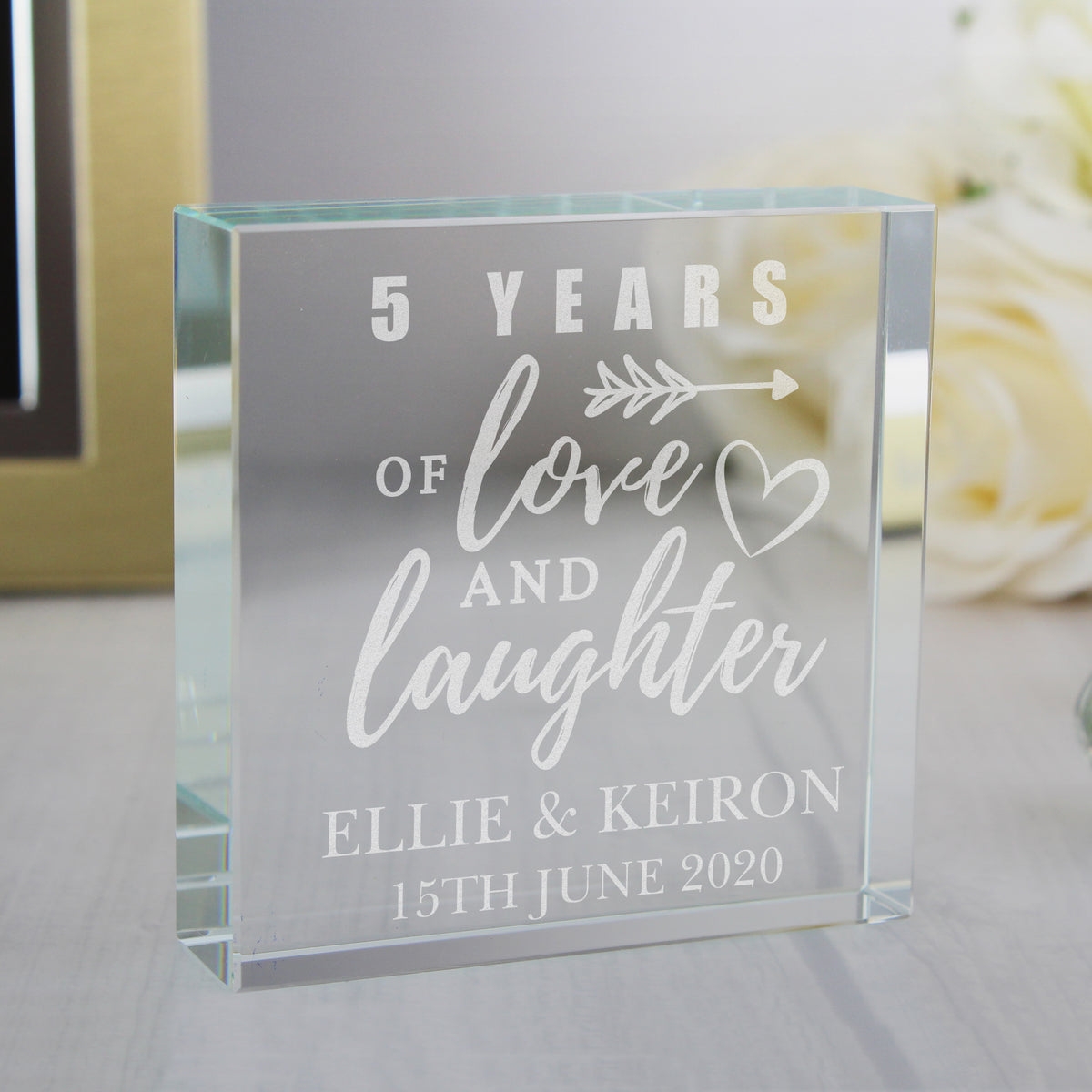 Personalised Arrow Anniversary Crystal Token