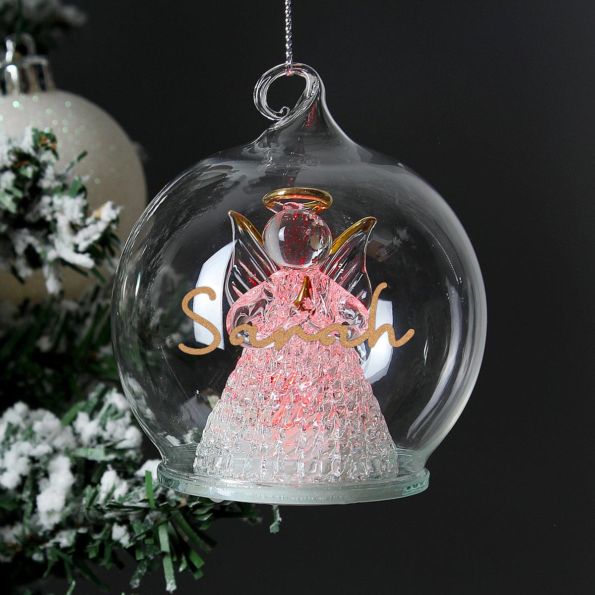 Personalised Christmas LED Angel Bauble
