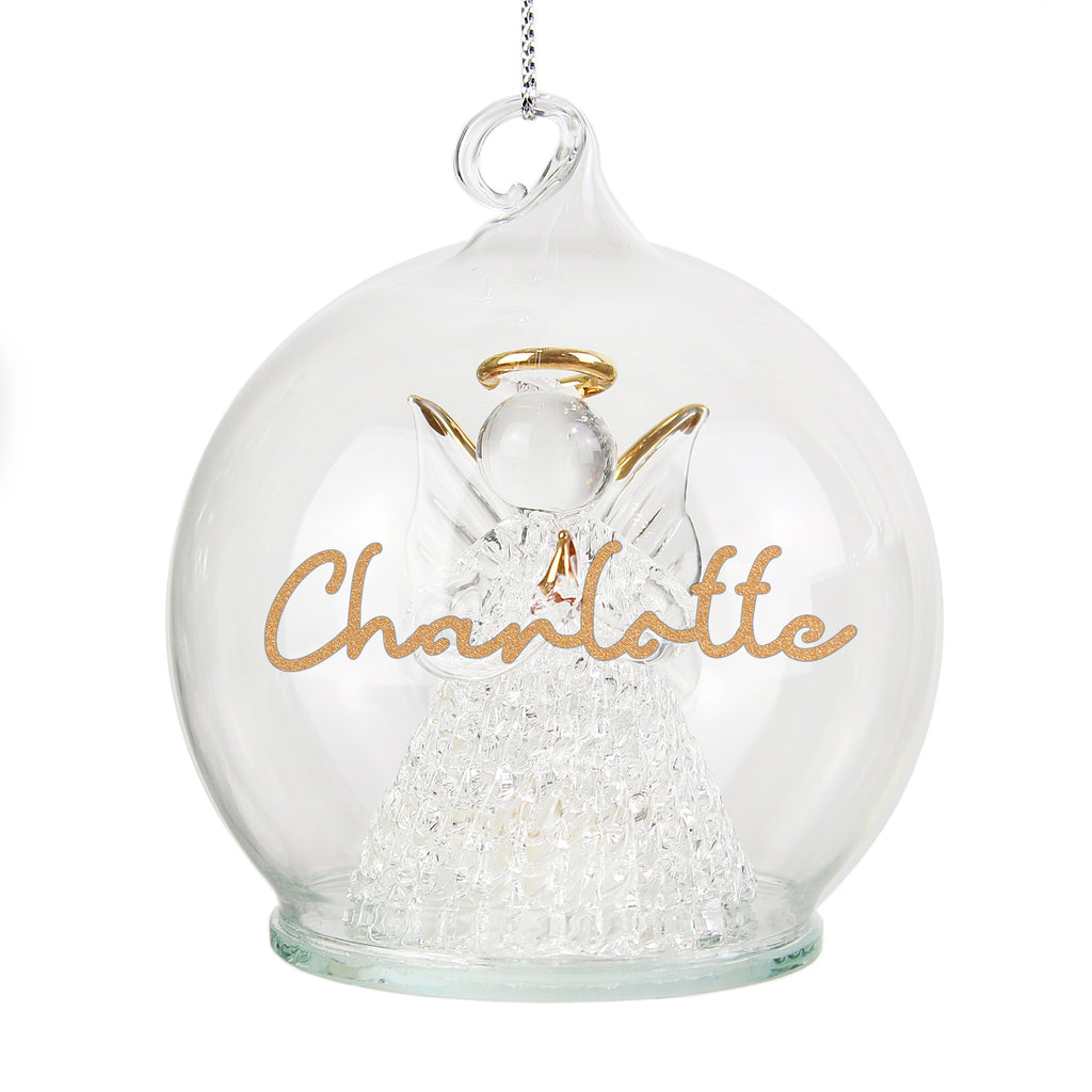 Personalised Christmas LED Angel Bauble