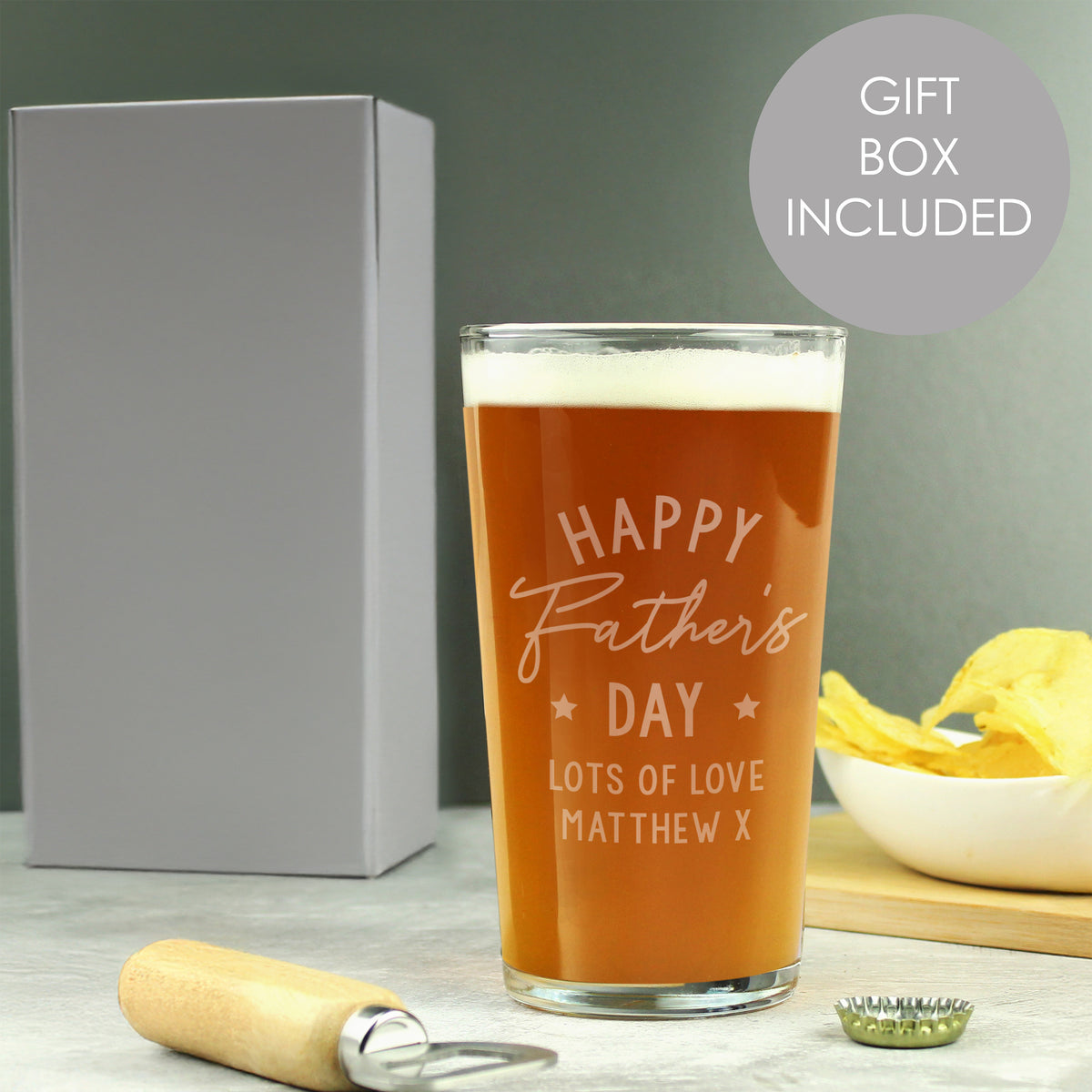 Personalised Father's Day Pint Glass