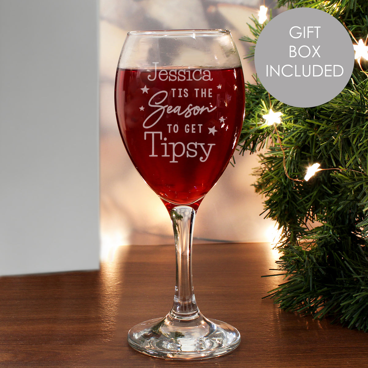 Personalised Tis The Season To Get Tipsy Season Wine Glass