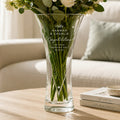 Personalised Leaf Motif Hand Cut Diamond Effect Heart Vase