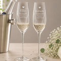 Personalised Hand Cut Heart Celebration Pair of Flutes with Gift Box